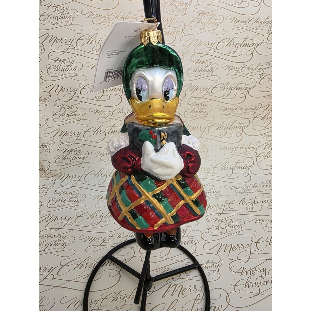 Christopher Radko Disney Caroler Daisy Duck Christmas Glass Ornament 6.5"